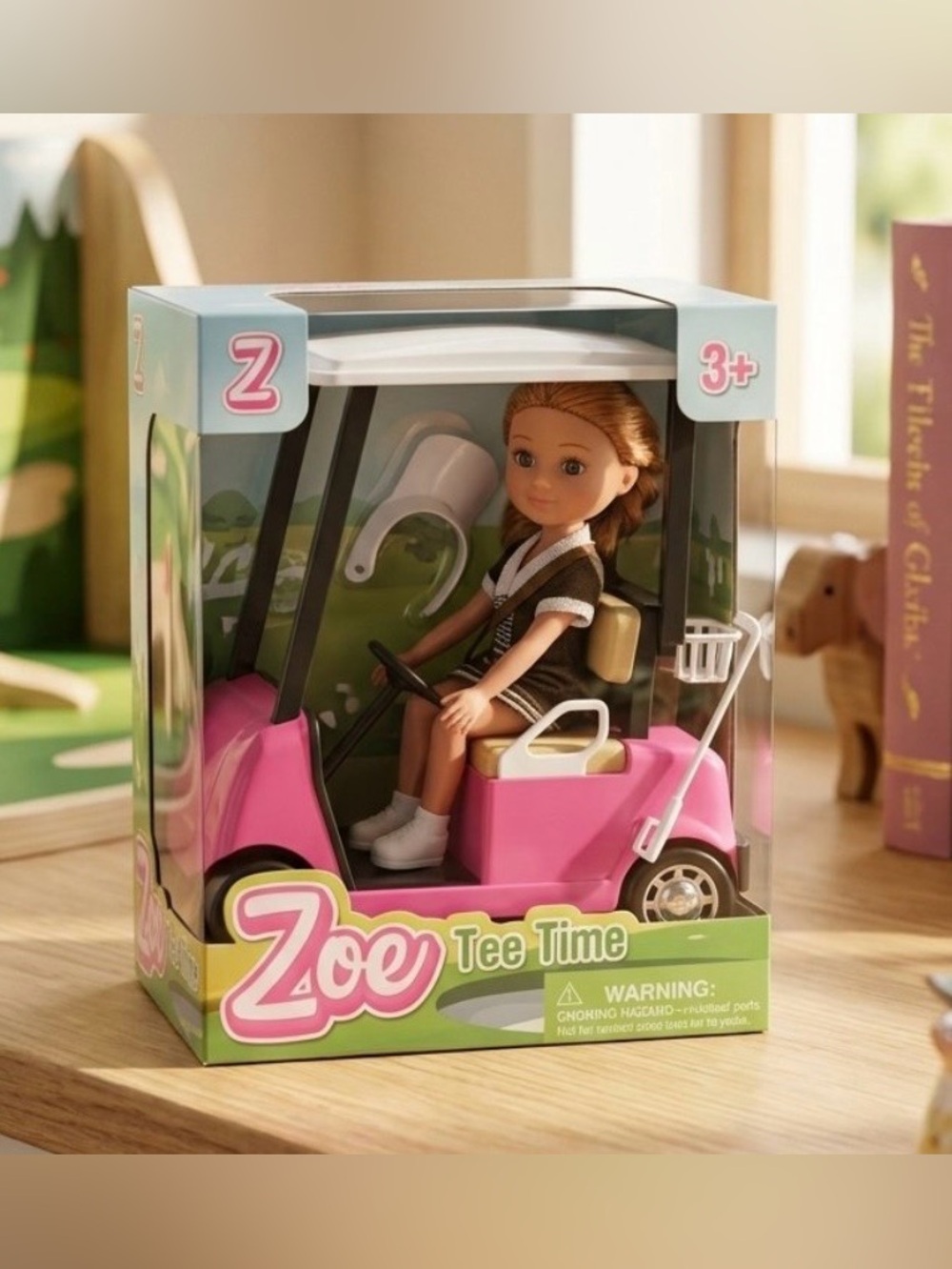Tee Time Pink Golf Cart Doll Playset